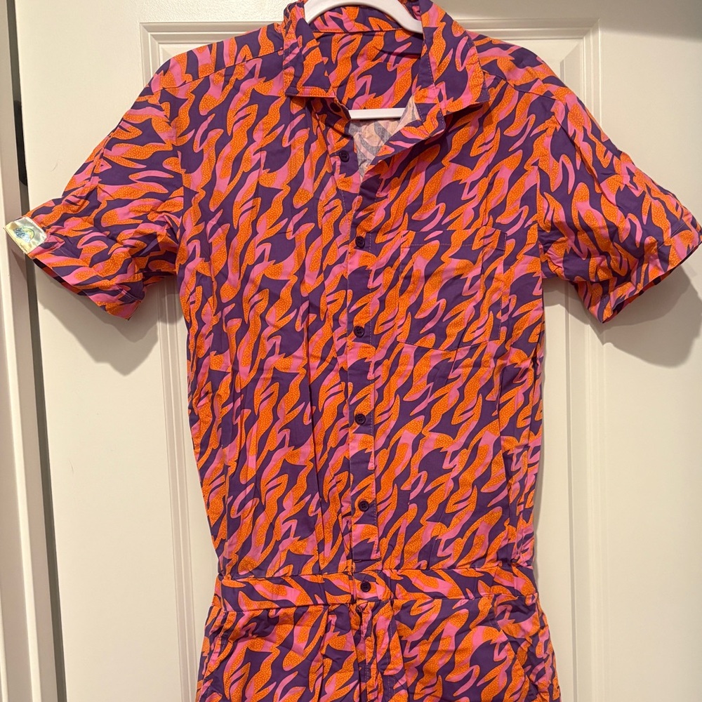 Zesties Wildfire Purple and Orange Patterned Jumpsuit